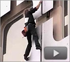 'Spiderman' Climbs French Tower