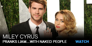 Miley Cyrus: Pranks Liam - with naked people