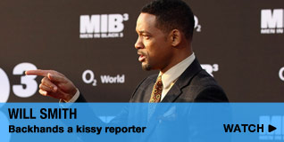 Will Smith Backhands a kissy reporter