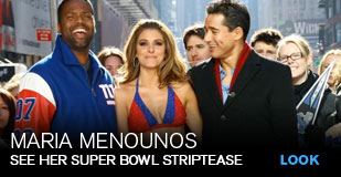 Maria Menounos: See her Super Bowl striptease